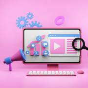 تبلیغات بر روی لپ تاپ صورتی