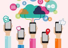 تعدادی دست همراه با موبایل