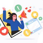 زنی بلندگو به دست