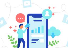 فردی بلندگو به دست در کنار تلفن همراه