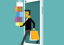 مردی در حال خارج شدن از در با هدیه