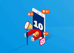 جذب ایموجی و کاکتر یک مرد به آهنربا و تلفن همراه