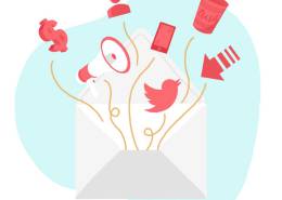 بیرون آمدن آیکن هایی از پاکت نامه