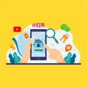 دستی در حال کار با تلفن همراه و آیکن هایی در کنار آن