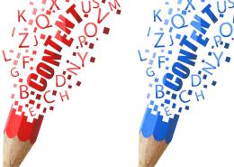 دو مداد قرمز و آبی خرد شده در کنار هم