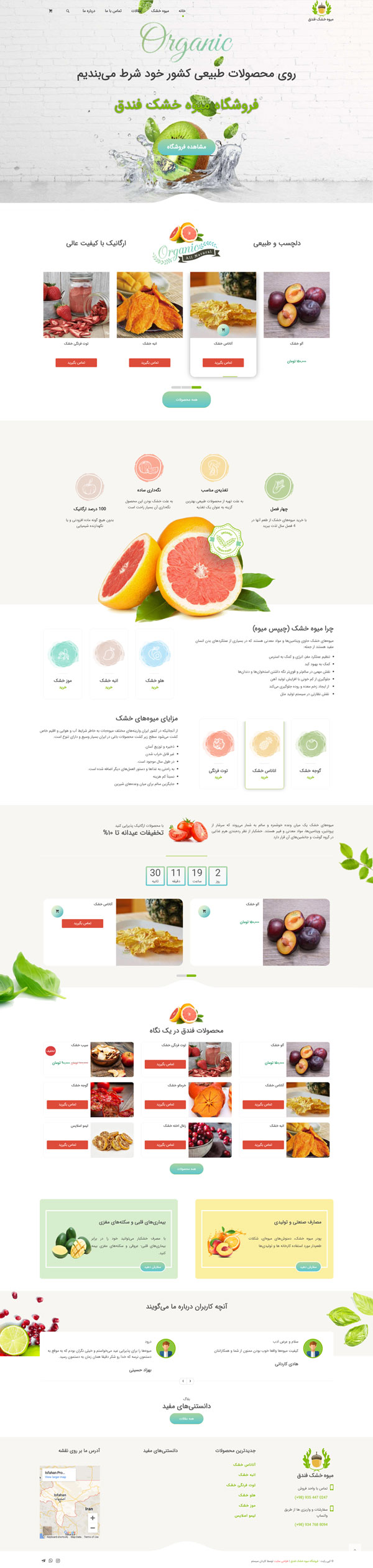 طراحی سایت فندق|فروشگاه میوه خشک