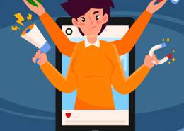 خانمی با چهار دست پر از آیکن