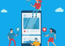 کاراکتر هایی در کنار تلفن همراه