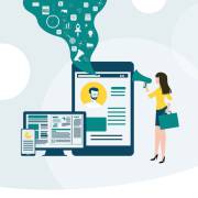 کاراکتری ایستاده در کنار موبایل